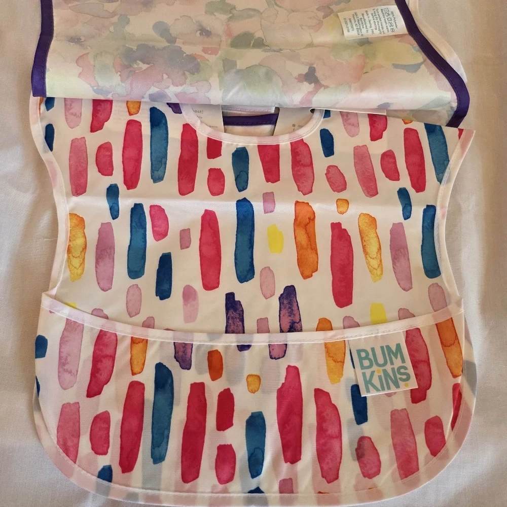 Bumkins SuperBib 3-Pack Ages 6-24 Months Watercolor & Brushstroke NWT